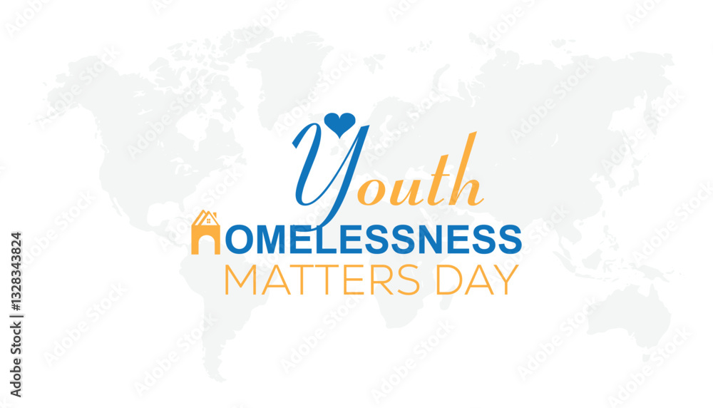 Obraz premium April is Youth Homelessness Matters Day. Vector template Design for banner, greeting card, poster, prints, social media post ,flyer , T shirt with background.