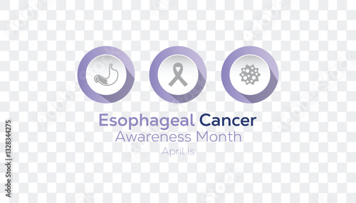 April is Esophageal Cancer Awareness Month. Vector template Design for banner, greeting card, poster, prints, social media post ,flyer , T shirt with background.