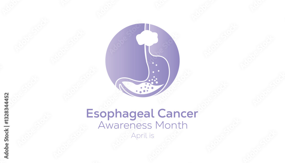 Fototapeta premium April is Esophageal Cancer Awareness Month. Vector template Design for banner, greeting card, poster, prints, social media post ,flyer , T shirt with background.