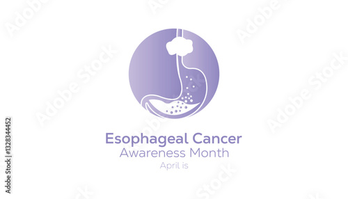 April is Esophageal Cancer Awareness Month. Vector template Design for banner, greeting card, poster, prints, social media post ,flyer , T shirt with background.