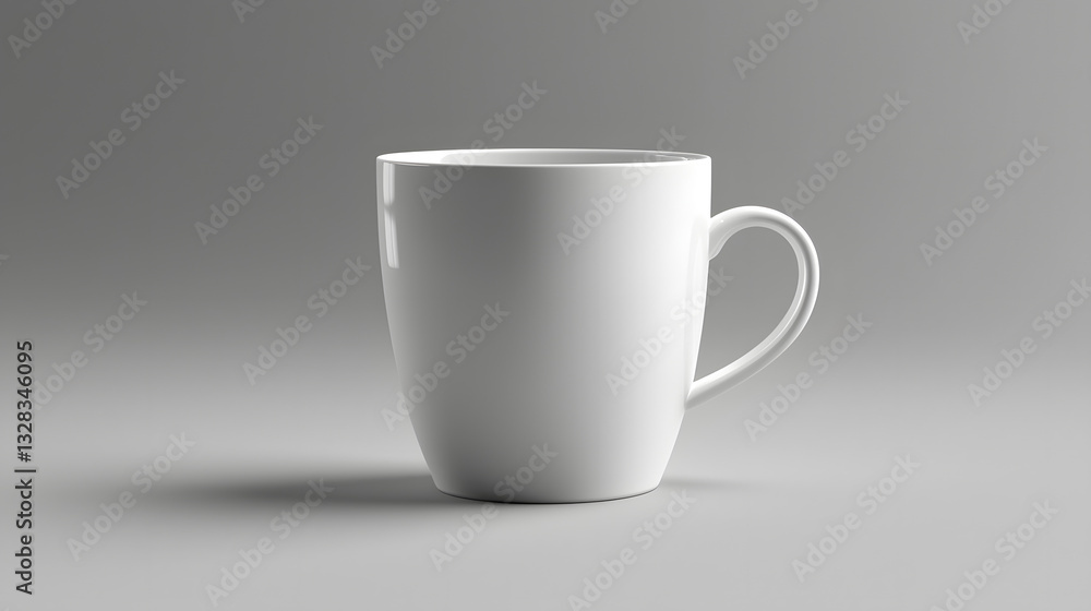 Obraz premium Simple Ceramic Mug: A clean, modern, and elegant ceramic mug, showcasing its simple design and functionality. Perfect for beverages, showcasing the form and detail.
