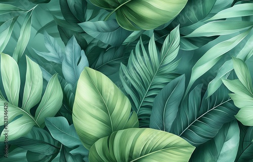 Wallpaper Mural flower pattern flower fabric pattern fabric pattern seamless fabric A vibrant display of lush green leaves showcasing nature's beauty and diversity. Torontodigital.ca