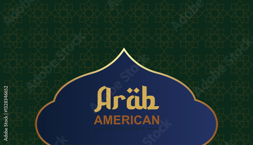 April is Arab American Heritage Month. Vector template Design for banner, greeting card, poster, prints, social media post ,flyer , T shirt with background.