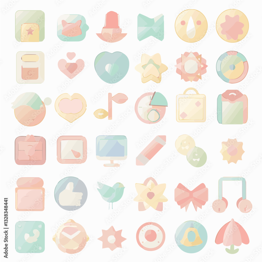Minimalist vector icon sets for modern design projects, Generative AI Minimalist vector icon sets for modern design projects, Generative AI