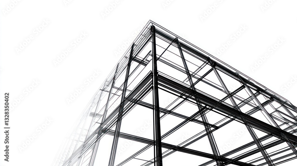 Architectural Building Structure Design, 3D Rendered