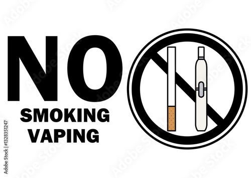 貼り紙看板イラストー禁煙No Smokingー