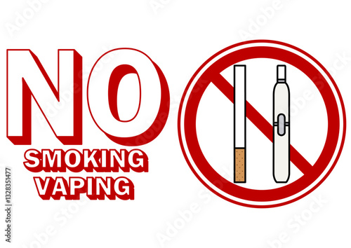 貼り紙看板イラストー禁煙No Smokingー