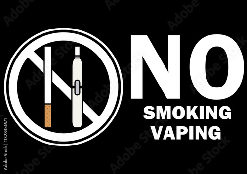 貼り紙看板イラストー禁煙No Smokingー