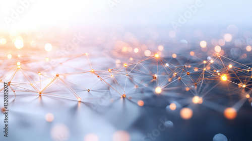 a network of connected nodes with glowing lights.