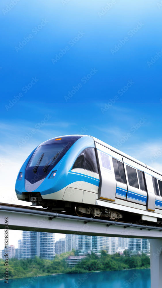 Naklejka premium SkyTrain monorail vehicle railway.