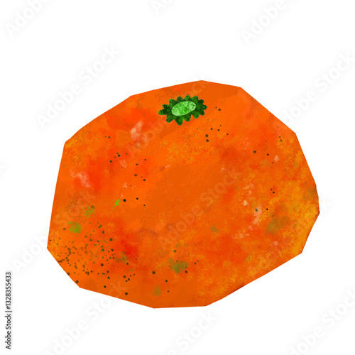ヘタが付いたミカンのイラスト