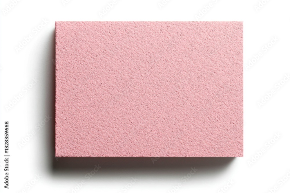 Pink textured square, subtly shadowed, isolated on white background