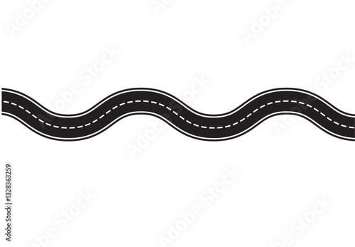 Winding road  asphalt design template on Vector illustration white background