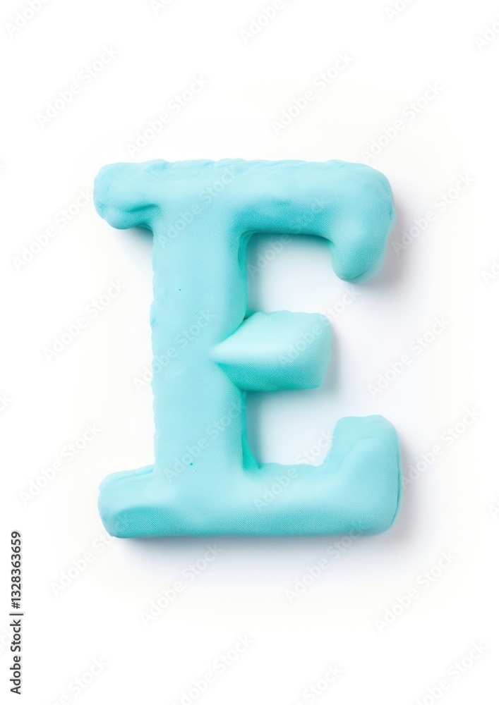 Lowercase E letters plasticine text turquoise blue. Lowercase E letters plasticine text turquoise blue.