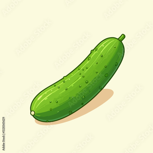 green cucumber on white background