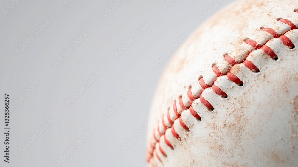 custom made wallpaper toronto digitalDetailed close-up of a worn baseball, red stitching