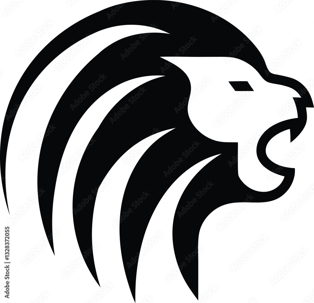 Minimal Lion Face Logo Silhouette Vector Illustration, Monochrome Wild Animal Icon, Elegant and Modern Lion Head Design for Branding Minimal Lion Face Logo Silhouette Vector Illustration, Monochrome Wild Animal Icon, Elegant and Modern Lion Head Design for Branding