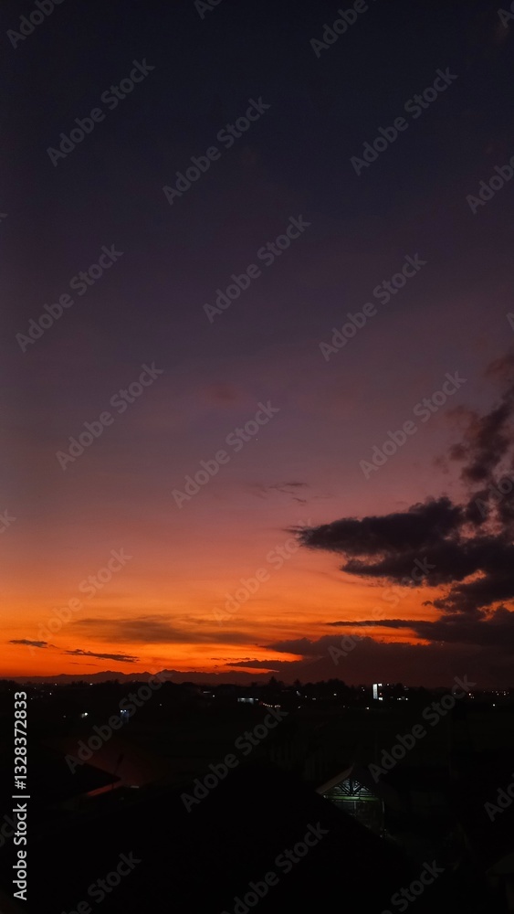 Fototapeta premium sunset in the village