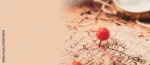 Vintage world map with mark...