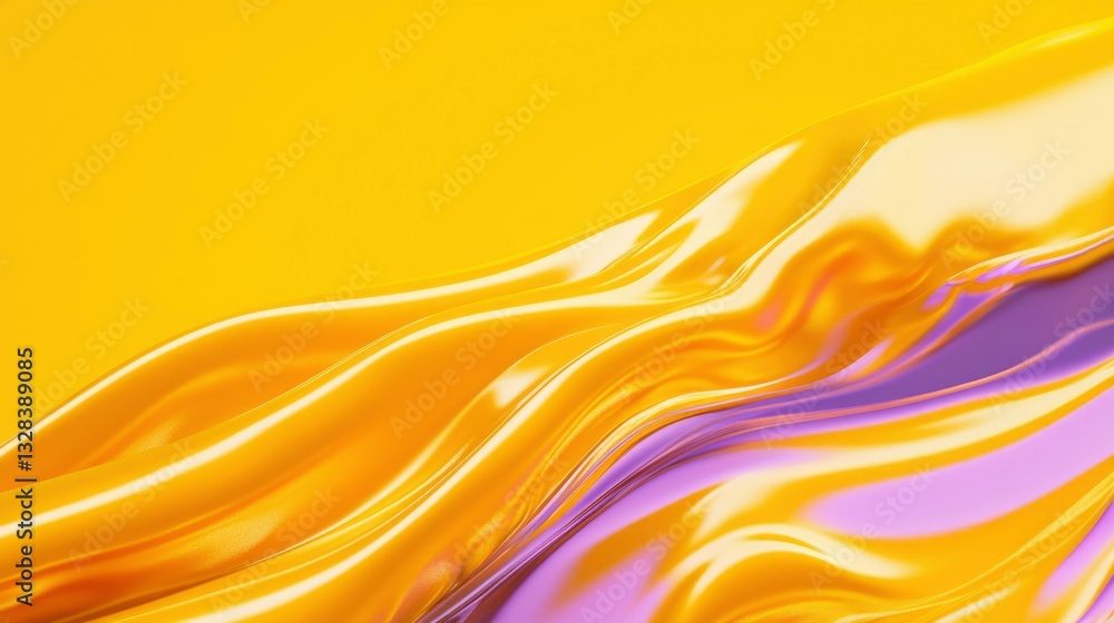 Abstract flowing gold and purple liquid. Smooth, shiny texture Abstract flowing gold and purple liquid. Smooth, shiny texture