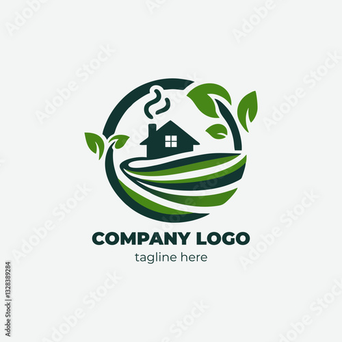 ECO FRIENDLY LOGO-7.epsSustainable living logo design for community gardens urban farming initiatives and green housing developments