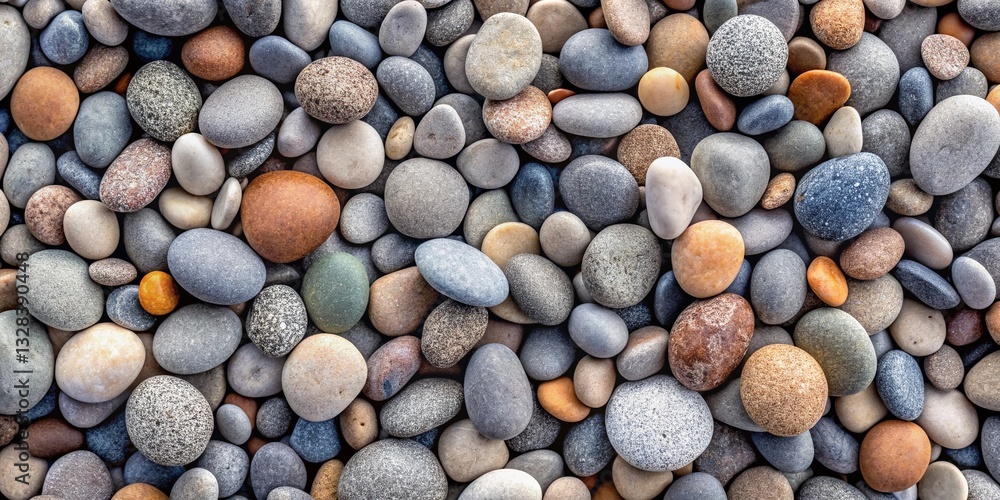 Smooth Gray Pebbles Texture Background - Close Up Aerial View of Small Round Stones Smooth Gray Pebbles Texture Background - Close Up Aerial View of Small Round Stones