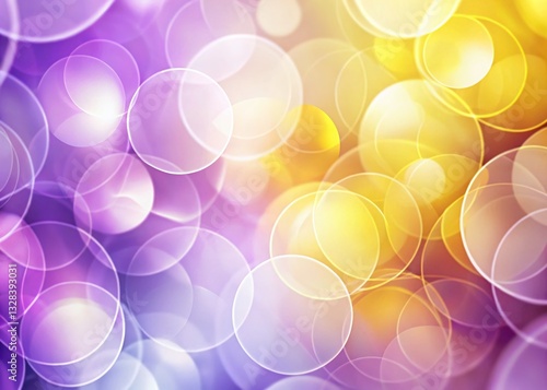 Soft Pastel Yellow Purple Abstract Portrait, Diagonal Lines, Circles