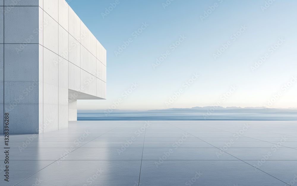 Fototapeta premium Minimalist modern art building space structure 