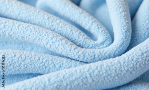Soft blue fleece fabric texture