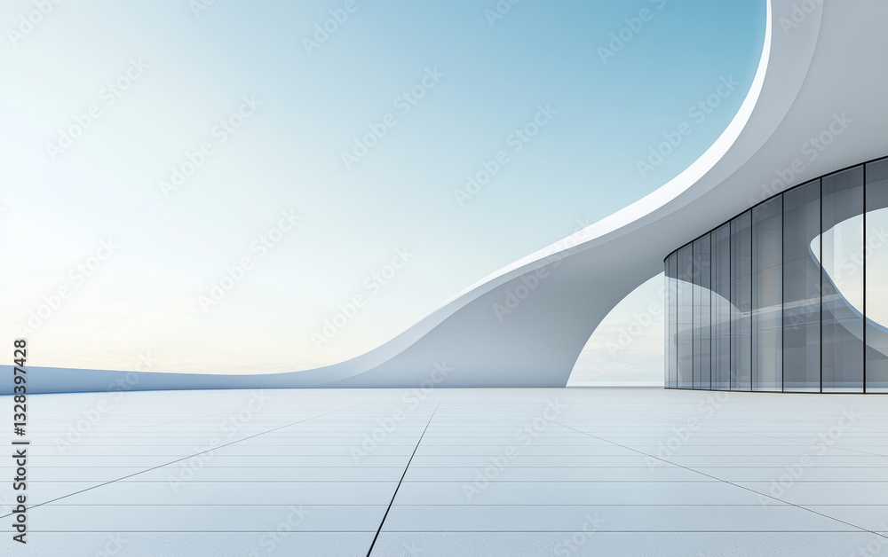 Obraz premium Minimalist modern art building space structure