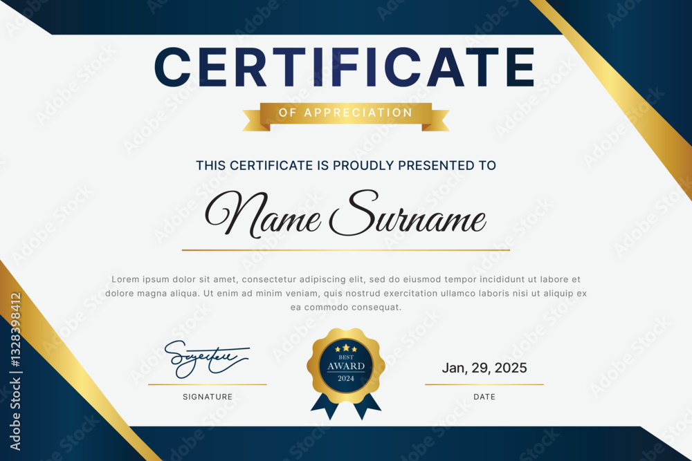 Fototapeta premium Elegant Certificate Template Design