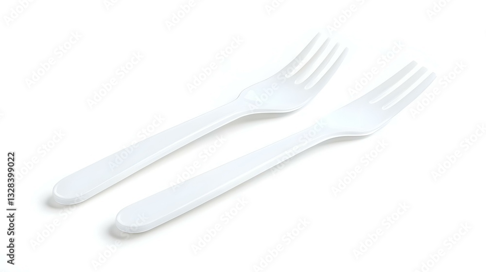 Plastic knife and fork isolated on white Plastic knife and fork isolated on white