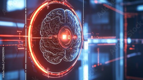 Advanced AI brain interface detecting neutralizing security threats before they occur