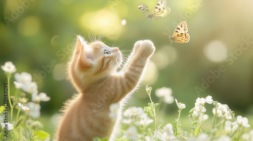 Playful Kitten Chasing Butt...