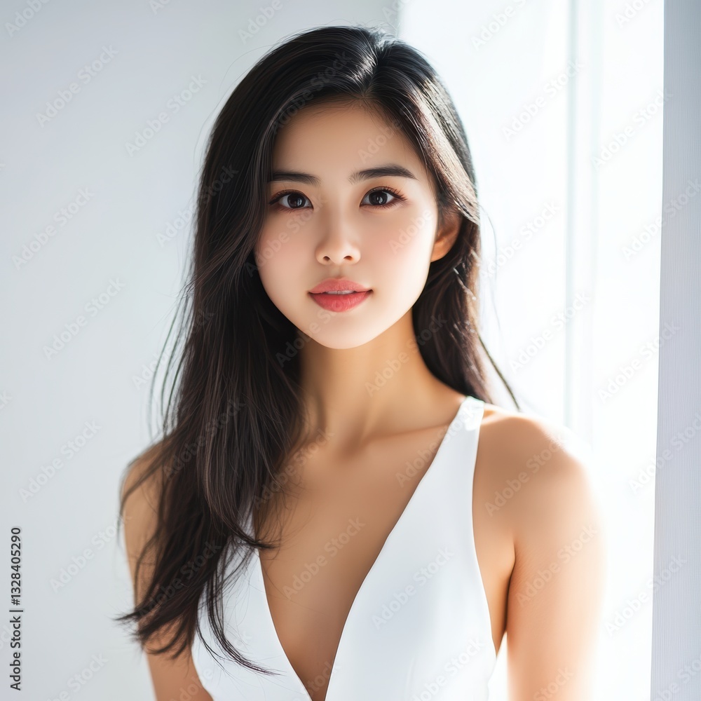 Beautiful woman portrait, headshot, AI generated. Beautiful woman portrait, headshot, AI generated.