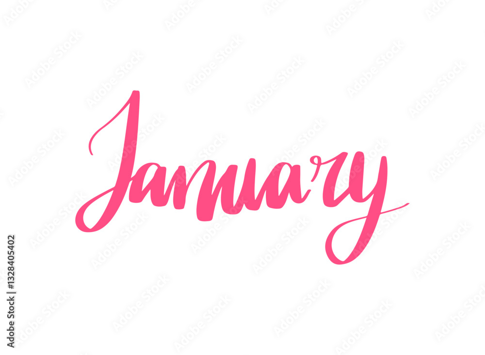 Illustration of an Colorful January Month Lettering Illustration of an Colorful January Month Lettering