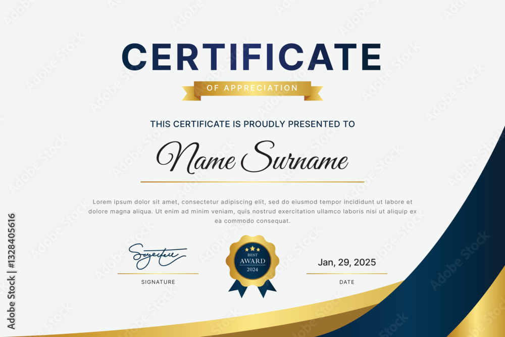 Fototapeta premium Elegant certificate Template Design