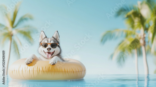 Poolside Pup: A cheerful hu...