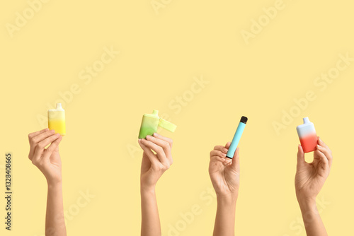 Female hands with different...