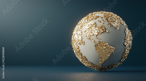 Golden Earth Globe: A detai...