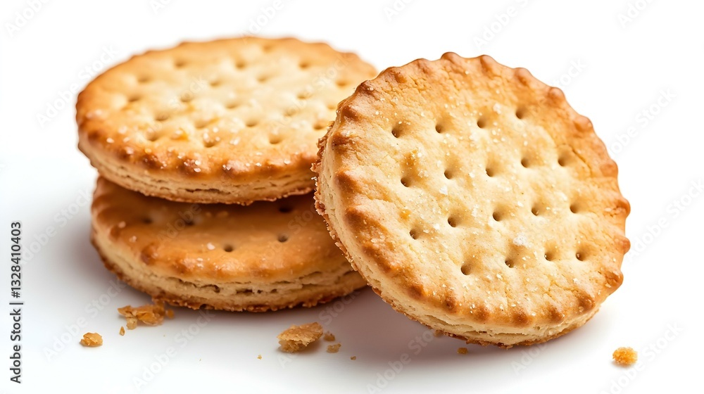 Salted cracker cookies isolated on white Salted cracker cookies isolated on white