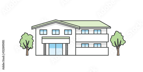介護施設または医療施設の建物イラスト

