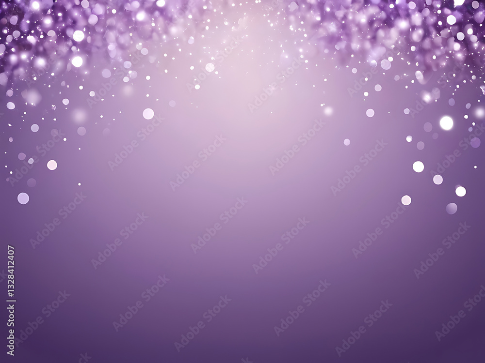 Obraz premium A lilac purple bokeh background with scattered glimmers, elegant and aesthetic. lilac, light, bokeh, purple, violet, soft, dreamy, abstract, flower, bright