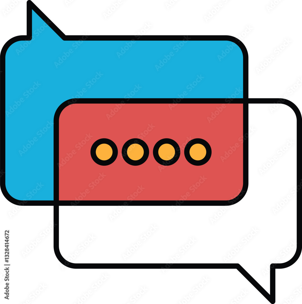Two blue and red circles with a red dot in the middle Two blue and red circles with a red dot in the middle