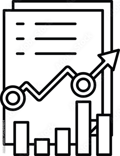 graph with a arrow pointing upwards is on a piece of paper