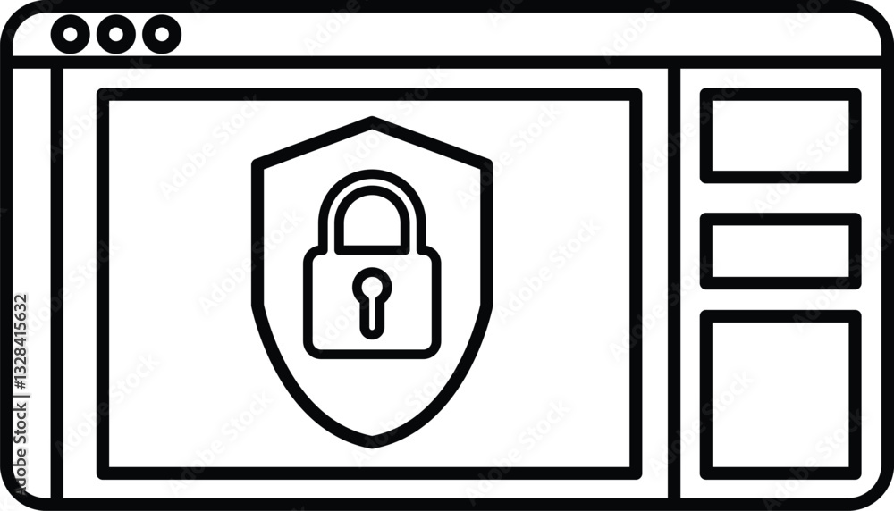 computer screen with a background and a lock on it