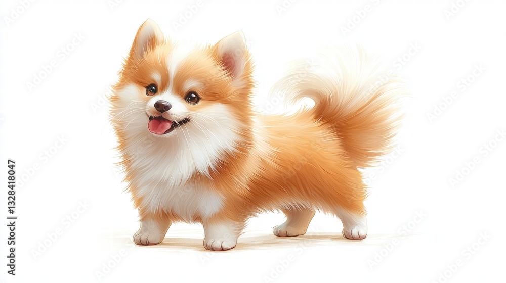 Obraz premium Adorable Puppy Standing Portrait