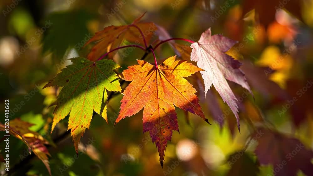 Colorful autumn leaves in sunlight, showcasing nature's beauty. Colorful autumn leaves in sunlight, showcasing nature's beauty.