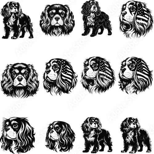 Cavalier King Charles Spaniel Dog Svg Bundle, Animal Svg