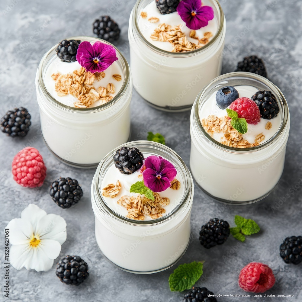 Delicious layered yogurt parfaits with berries and granola kitchen food photography bright fresh healthy treats Delicious layered yogurt parfaits with berries and granola kitchen food photography bright fresh healthy treats